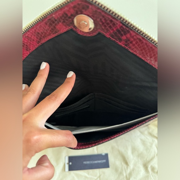 Rebecca Minkoff Snakeskin Print Leo Envelope Clutch Purse